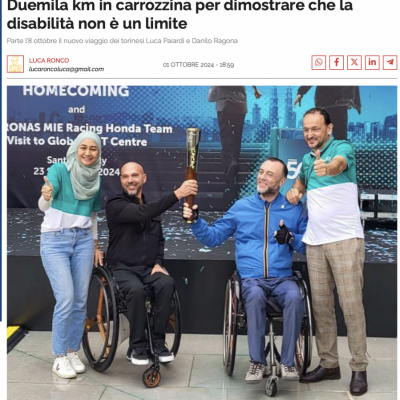 2024 - Torino Cronaca - 2000  km in carrozzina per dimostrare che la disabilità non è un limite